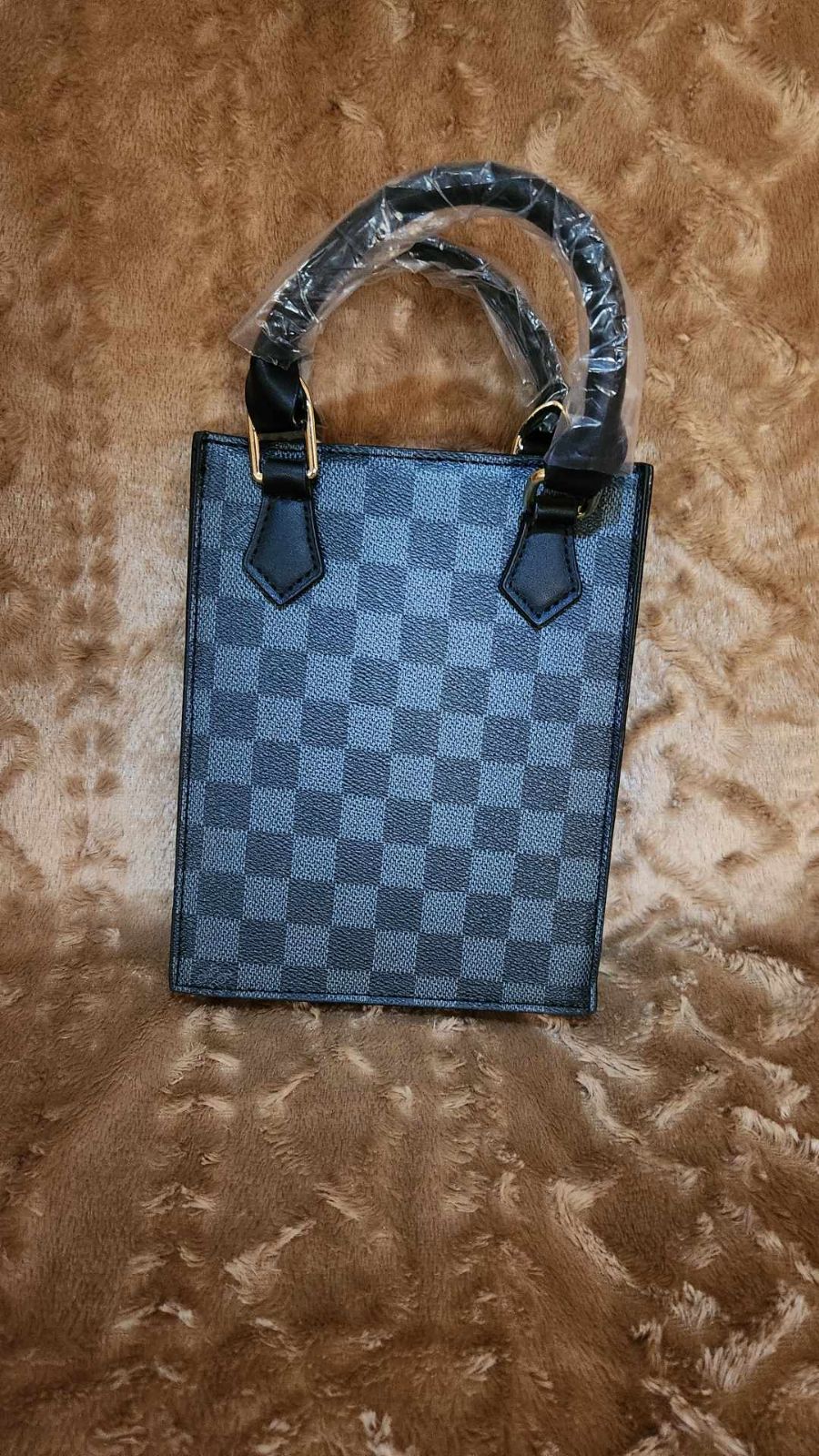 LV Black&Grey Checkered Crossbody